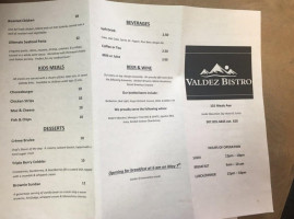 Valdez Bistro menu
