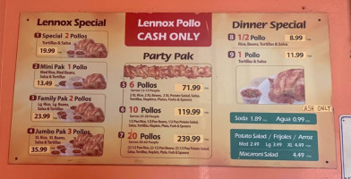 Lennox Pollo menu