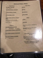Redwood Palace menu