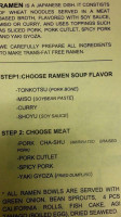 Tokyo Bowl Inc menu