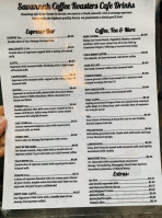 Savannah Coffee Roasters menu