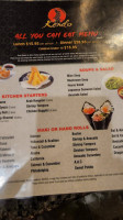 Kendo Asian Cuisine Sushi And Hibachi menu