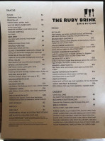 The Ruby Brink menu