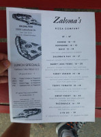 Zaloma's Pizza Company menu