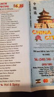 China City menu