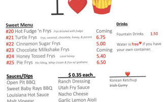 I Love Frys menu