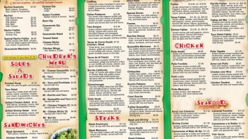 El Pablano Mexican menu