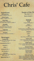 Chris' Cafe menu