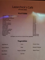 Lazarchick's Cafe menu