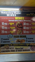 Amazing Wings Halah menu
