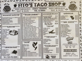 Nico's Taco Shop menu