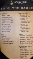 H. Toad's Entertainment Complex menu