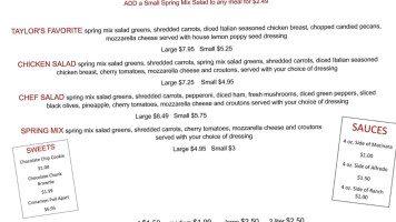 4 Brothers Pizza menu