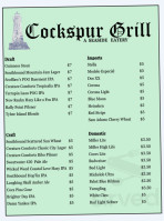 Cockspur Grill menu