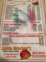 Little Brother's Pizza menu