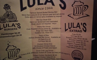 Lula's Tavern menu