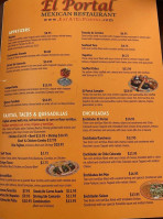 El Portal Mexican menu