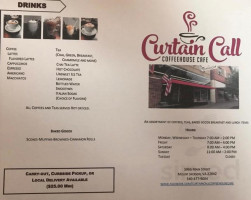 Curtain Call Coffeehouse Cafe menu