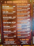 Tacos El Guero menu