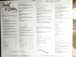 Bread Butter Café menu