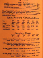 Piccolo's Pizzeria menu