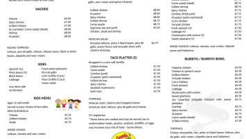 Ay Caramba Mexican Food menu