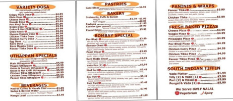 Indian Pastry House menu