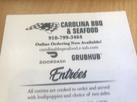 Carolina Bbq Seafood menu