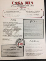 Casa Mia Italian And Pizzeria menu