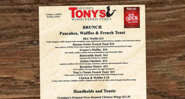 Grandpa Tony's menu