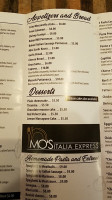 Mo's Italia Express menu
