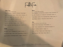 Field Fire menu