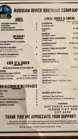 Russian River Brewing Company menu