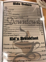 Downtown Cafe menu