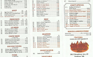 King Buffet And Mongolian Grill menu