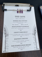 The Cave Bistro Wine menu