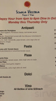 Scuola Vecchia Pizza E Vino menu