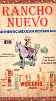 Rancho Nuevo menu