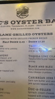 Doc's Oyster menu