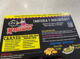 La Nueva Mexicana menu