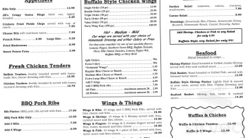 J.r. Crickets Va menu