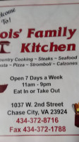 Lois' Family Kitchen menu