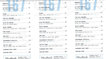 167 Raw Oyster menu