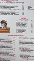 Burro Borracho menu