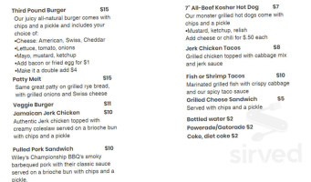 The Burger Boat menu