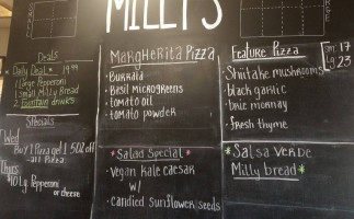 Milly's menu