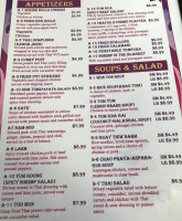 Thai '99 Ii Restaurant Bar menu
