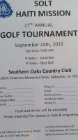 Southern Oaks Country Club menu