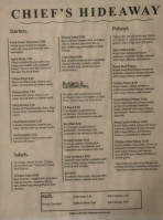 Chiefs Hideaway menu
