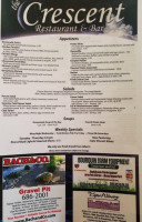 The Crescent Restaurant And Bar menu